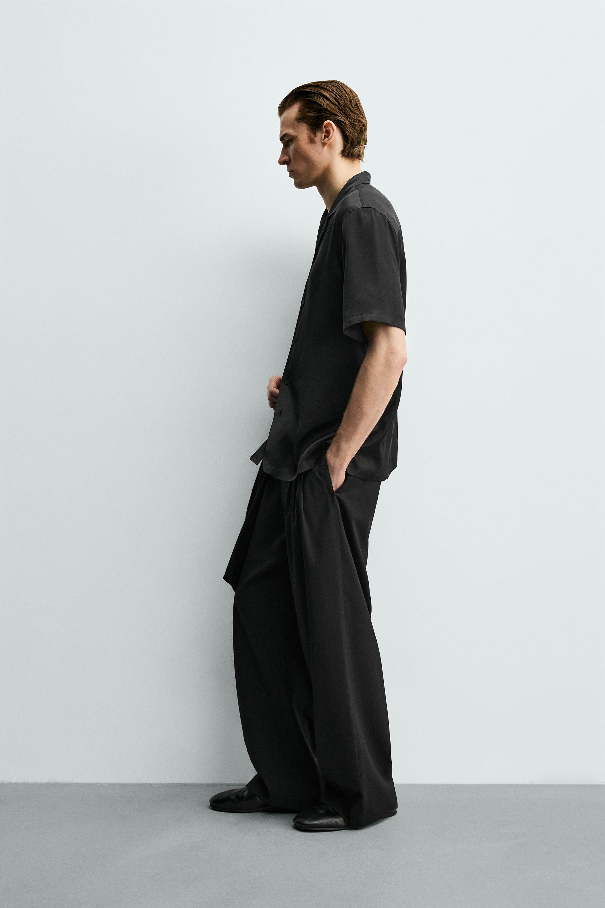 RELAXED FIT SATIN EFFECT SHIRT